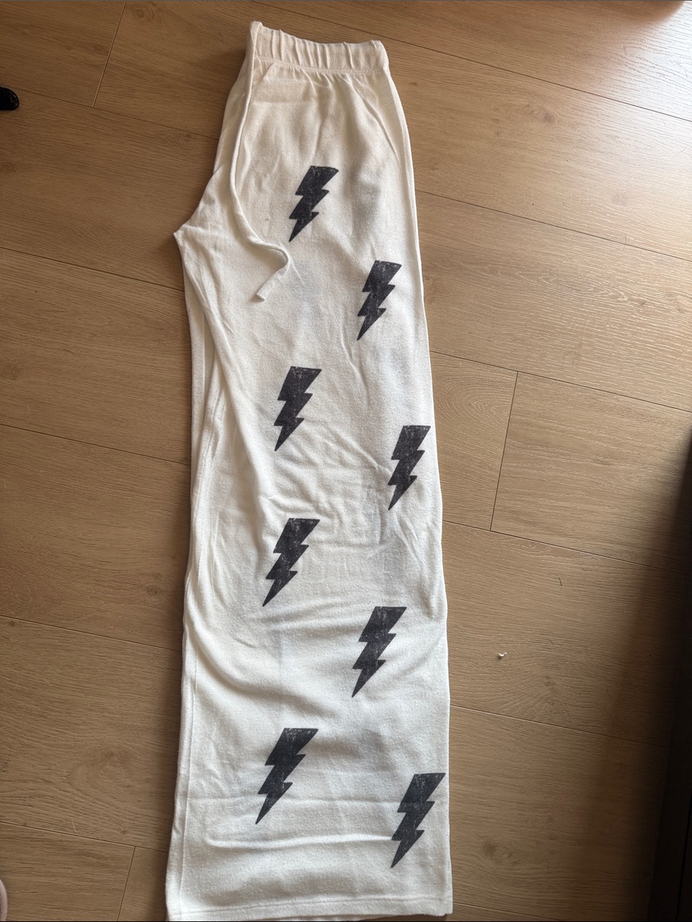 White Lightning Bolt Lounge Pants - Women's Cozy Sleepwear